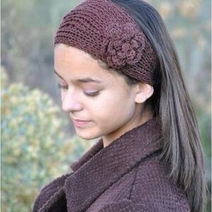 Dainty Diva Bows Brown Knit Headband